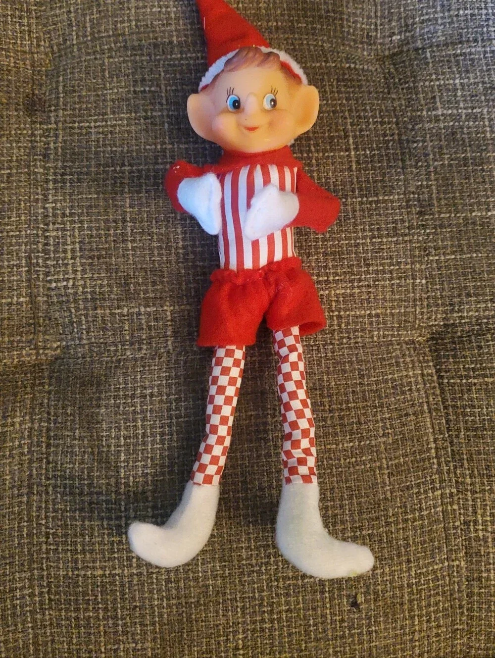 Red and White Holiday Elf Doll 1960's